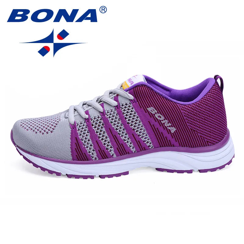 BONA New Typical Style Women Running Shoes Outdoor Walking Jogging Sneakers Lace Up Mesh Athletic Shoes Soft