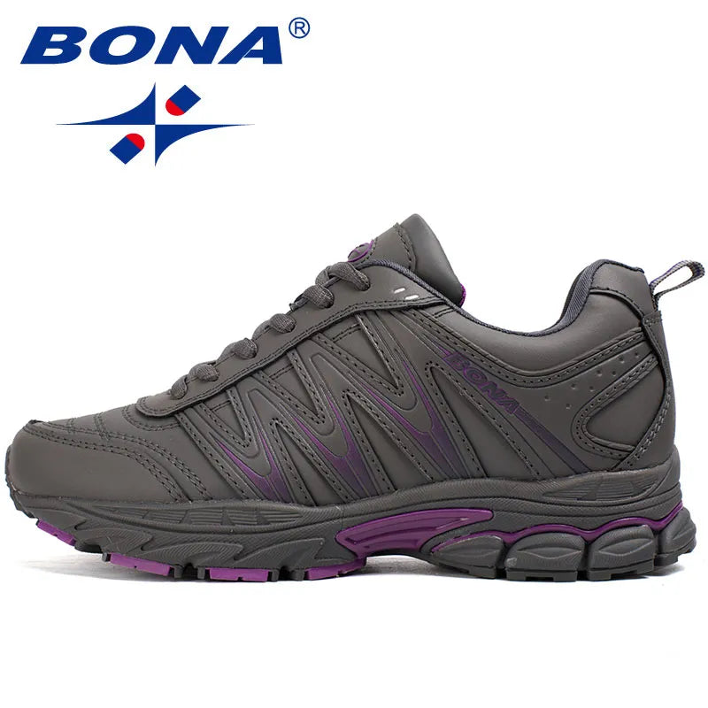 BONA New Hot Style Women Running Shoes Lace Up Sport Shoes Outdoor Jogging Walking Athletic Shoes Comfortable Sneakers for Women
