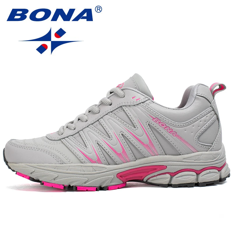 BONA New Hot Style Women Running Shoes Lace Up Sport Shoes Outdoor Jogging Walking Athletic Shoes Comfortable Sneakers for Women